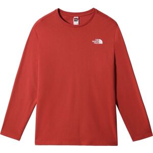 The North Face L/S EASY TEE DEEP M Pánske tričko, červená, veľkosť M