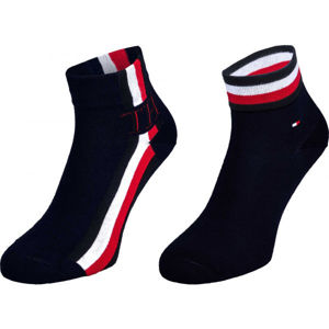 Tommy Hilfiger MEN QUARTER 2P ICONIC STRIPE čierna 43-46 - Pánske ponožky