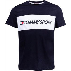 Tommy Hilfiger COLOURBLOCK LOGO TOP tmavo modrá XL - Pánske tričko