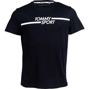Tommy Hilfiger CORE CHEST GRAPHICS TOP Pánske tričko, čierna, veľkosť M
