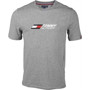 Tommy Hilfiger ESSENTIALS BIG LOGO S/S TEE Pánske tričko, sivá, veľkosť XL