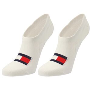 Tommy Hilfiger FOOTIE HIGH CUT 2P FLAG Unisexové ponožky, biela, veľkosť 39-41