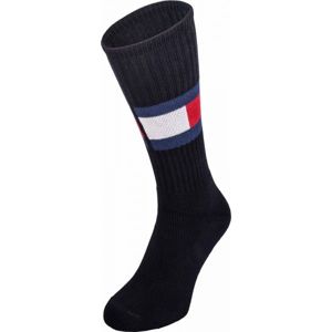 Tommy Hilfiger JEANS FLAG 1P Pánske ponožky, čierna, veľkosť 39 - 42