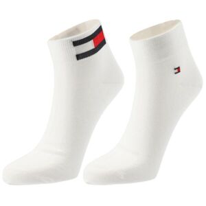 Tommy Hilfiger MEN QUARTER 2P FLAG Pánske ponožky, biela, veľkosť 43-46