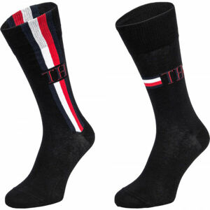 Tommy Hilfiger MEN SOCK 2P ICONIC STRIPE Pánske ponožky, čierna, veľkosť 43 - 46