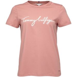 Tommy Hilfiger REG C-NK SIGNATURE TEE Dámske tričko, biela, veľkosť