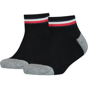 Tommy Hilfiger KIDS ICONIC SPORTS QUARTER 2P Detské  ponožky, čierna, veľkosť 39 - 42