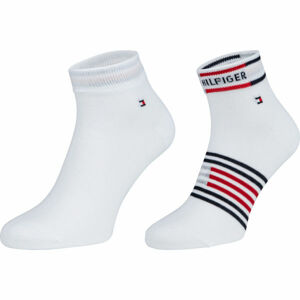 Tommy Hilfiger MEN QUARTER 2P BRETON STRIPE Pánske ponožky, biela, veľkosť 43 - 46