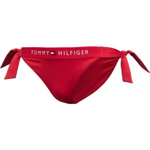 Tommy Hilfiger TH ORIGINAL-SIDE TIE CHEEKY BIKINI Dámsky spodný diel plaviek, červená, veľkosť