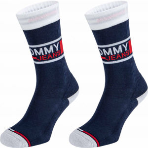 Tommy Hilfiger UNISEX TOMMY JEANS SOCK 2P Unisex ponožky, biela, veľkosť 43/46