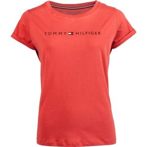 Tommy Hilfiger RN TEE SS LOGO červená S - Dámske tričko