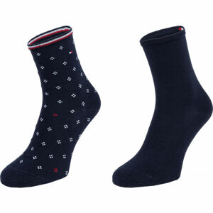 Tommy Hilfiger WOMEN SEASONAL SOCK 2P FOLK DOT Dámske ponožky, tmavo modrá, veľkosť 35 - 38