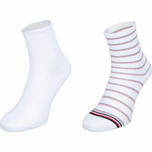 Tommy Hilfiger WOMEN SHORT SOCK 2P PREPPY Dámske ponožky, biela, veľkosť 35 - 38