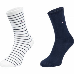 Tommy Hilfiger WOMEN SOCK 2P SMALL STRIPE Dámske ponožky, tmavo modrá, veľkosť 39 - 42