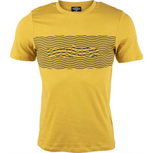 Umbro FW WARPED PANEL GRAPHIC TEE Pánske tričko, žltá,čierna, veľkosť