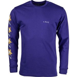 Vans MN SKULL FLOWER LS fialová XS - Pánske tričko s dlhým rukávom